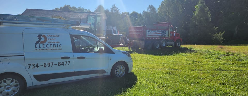 3D Electric van and equipment on a job site