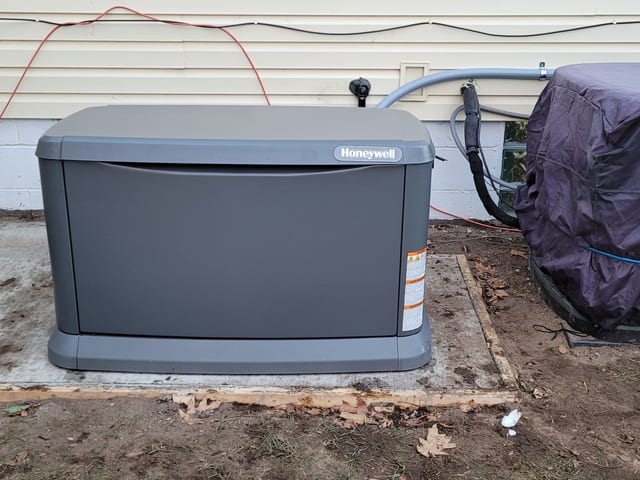 22kW Honeywell standby generator installed on a pad
