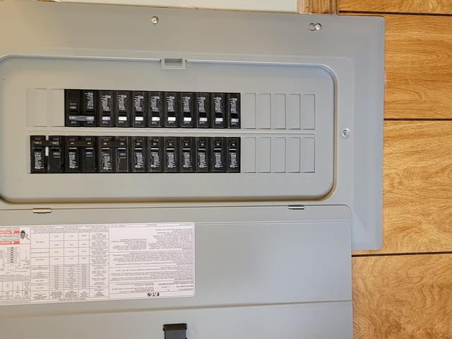 New breaker panel installed and labeled